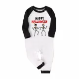 Halloween Family Matching Pajamas Dancing Skeleton Happy Halloween Black Red Plaids Pajamas Set