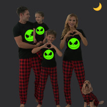 Halloween Family Matching Noctilucent Skeleton The Nightmare Before Christmas Luminous Back Pajamas Set