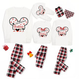 Christmas Matching Family Pajamas Cartoon Mouse Snowflake 2023 White Pajamas Set