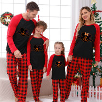 Halloween Family Matching Pajamas Cartoon Bats Mouse Happy Halloween Black Pajamas Set