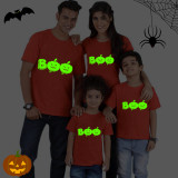 Halloween Family Matching Noctilucent Tops Boo Skeleton Crew Happy Halloween Luminous Family T-shirt