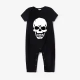 Halloween Family Matching Noctilucent Skull Happy Halloween Luminous Back Pajamas Set