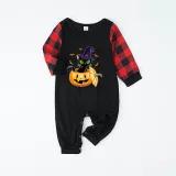 Halloween Family Matching Pajamas Ghost Pumpkin Cat Bats Happy Halloween Black Pajamas Set