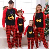 Halloween Family Matching Pajamas Ghost Pumpkin Cat Bats Happy Halloween Black Pajamas Set