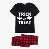 Halloween Family Matching Noctilucent Aliens Skeleton Happy Halloween Luminous Back Pajamas Set