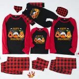 Halloween Family Matching Pajamas Spider Web Bandage Pumpkin Happy Halloween Black Pajamas Set