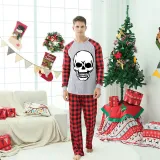 Halloween Family Matching Noctilucent Skull Happy Halloween Luminous Gray Pajamas Set