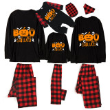 Halloween Family Matching Pajamas Pumpkin Boo Squad Happy Halloween Black Pajamas Set