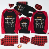 Halloween Family Matching Pajamas Dancing Skeleton Happy Halloween Black Pajamas Set