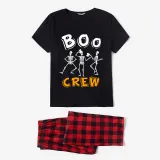 Halloween Family Matching Noctilucent Boo Skeleton Crew Happy Halloween Luminous Back Pajamas Set
