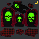 Halloween Family Matching Noctilucent Skull Happy Halloween Luminous Gray Pajamas Set