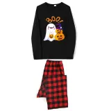 Halloween Family Matching Pajamas Boo Pumpkin Ghost Happy Halloween Black Pajamas Set