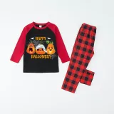 Halloween Family Matching Pajamas Spider Web Bandage Pumpkin Happy Halloween Black Pajamas Set