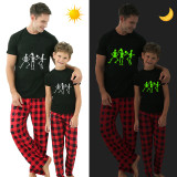 Halloween Family Matching Noctilucent Dancing Skeleton Happy Halloween Luminous Back Pajamas Set