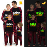 Halloween Family Matching Noctilucent Boo Crew Happy Halloween Luminous Back Pajamas Set
