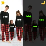 Halloween Family Matching Noctilucent Pumpkin Boo Happy Halloween Luminous Gray Pajamas Set