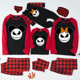 Halloween Family Matching Pajamas Cartoon Scary Smiley Mouse The Nightmare Before Christmas Black Pajamas Set