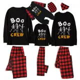 Halloween Family Matching Pajamas Boo Skeleton Crew Happy Halloween Black Pajamas Set