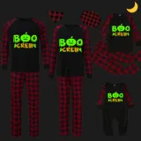 Halloween Family Matching Noctilucent Boo Crew Happy Halloween Luminous Back Pajamas Set