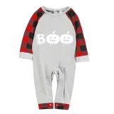 Halloween Family Matching Noctilucent Pumpkin Boo Happy Halloween Luminous Gray Pajamas Set