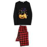 Halloween Family Matching Pajamas Ghost Pumpkin Cat Bats Happy Halloween Black Pajamas Set