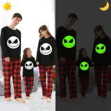 Halloween Family Matching Noctilucent Skeleton The Nightmare Before Christmas Luminous Gray Pajamas Set