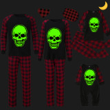 Halloween Family Matching Noctilucent Skull Happy Halloween Luminous Back Pajamas Set