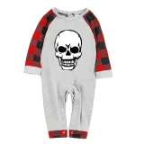 Halloween Family Matching Noctilucent Skull Happy Halloween Luminous Gray Pajamas Set