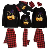 Halloween Family Matching Pajamas Ghost Pumpkin Cat Bats Happy Halloween Black Pajamas Set