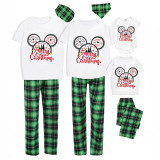 Christmas Matching Family Pajamas Cartoon Mouse Castle Merry Christmas Green Pajamas Set