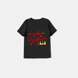 Christmas Matching Family Pajamas Devout Christians Merry Christmas Black Short Pajamas Set