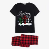 Christmas Matching Family Pajamas Christmas Begins with Christ Snowflake Black Long Pajamas Set