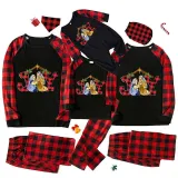 Christmas Matching Family Pajamas Joy with Christians Black Short Pajamas Set