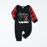 Christmas Matching Family Pajamas Christmas Begins with Christ Snowflake Black Pajamas Set