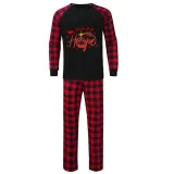 Christmas Matching Family Pajamas Believe Hope Santa Reindeer Black Long Pajamas Set
