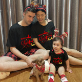 Christmas Matching Family Pajamas Devout Christians Merry Christmas Black Short Pajamas Set