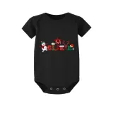Christmas Matching Family Pajamas Believe Snowman Black Long Pajamas Set