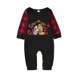Christmas Matching Family Pajamas Joy with Christians Black Short Pajamas Set