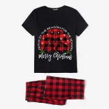 Christmas Matching Family Pajamas Merry Christmas Christians Black Short Pajamas Set