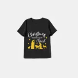 Christmas Matching Family Pajamas Christmas Begins with Christ Devout Christians Black Long Pajamas Set