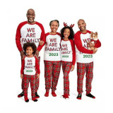 2023 We Are Family Christmas Family Matching Sleepwear Pajamas Plus Size Red Plaids Sets