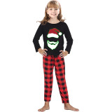 Christmas Matching Family Pajamas Santa Head Black Family Pajamas Set