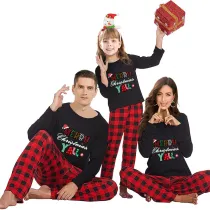 Christmas Matching Family Pajamas Merry Christmas Y'all Black Family Pajamas Set