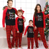 Christmas Matching Family Pajamas Jesus Is the Reason For the Season Black Family Red Pajamas Set