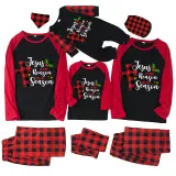 Christmas Matching Family Pajamas Jesus Is the Reason For the Season Black Family Red Pajamas Set