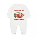 Christmas Matching Family Pajamas Wake Me Up When It's Christmas Green Pajamas Set
