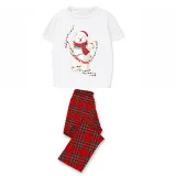 Christmas Matching Family Pajamas Christmas String Light Bear Gray Short Pajamas Set
