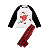 Christmas Matching Family Pajamas Skating Bear Merry Christmas White Pajamas Set