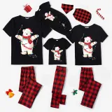 Christmas Matching Family Pajamas Christmas String Light Bear Black Pajamas Set