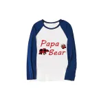 Christmas Matching Family Pajamas Papa Mama and Baby Bear Family Blue Pajamas Set